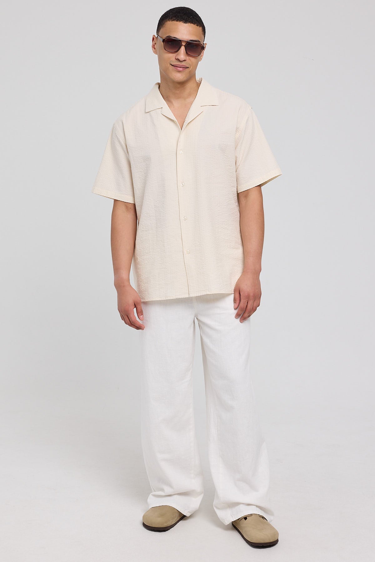 Common Need Sorrento Baggy Linen Pant White