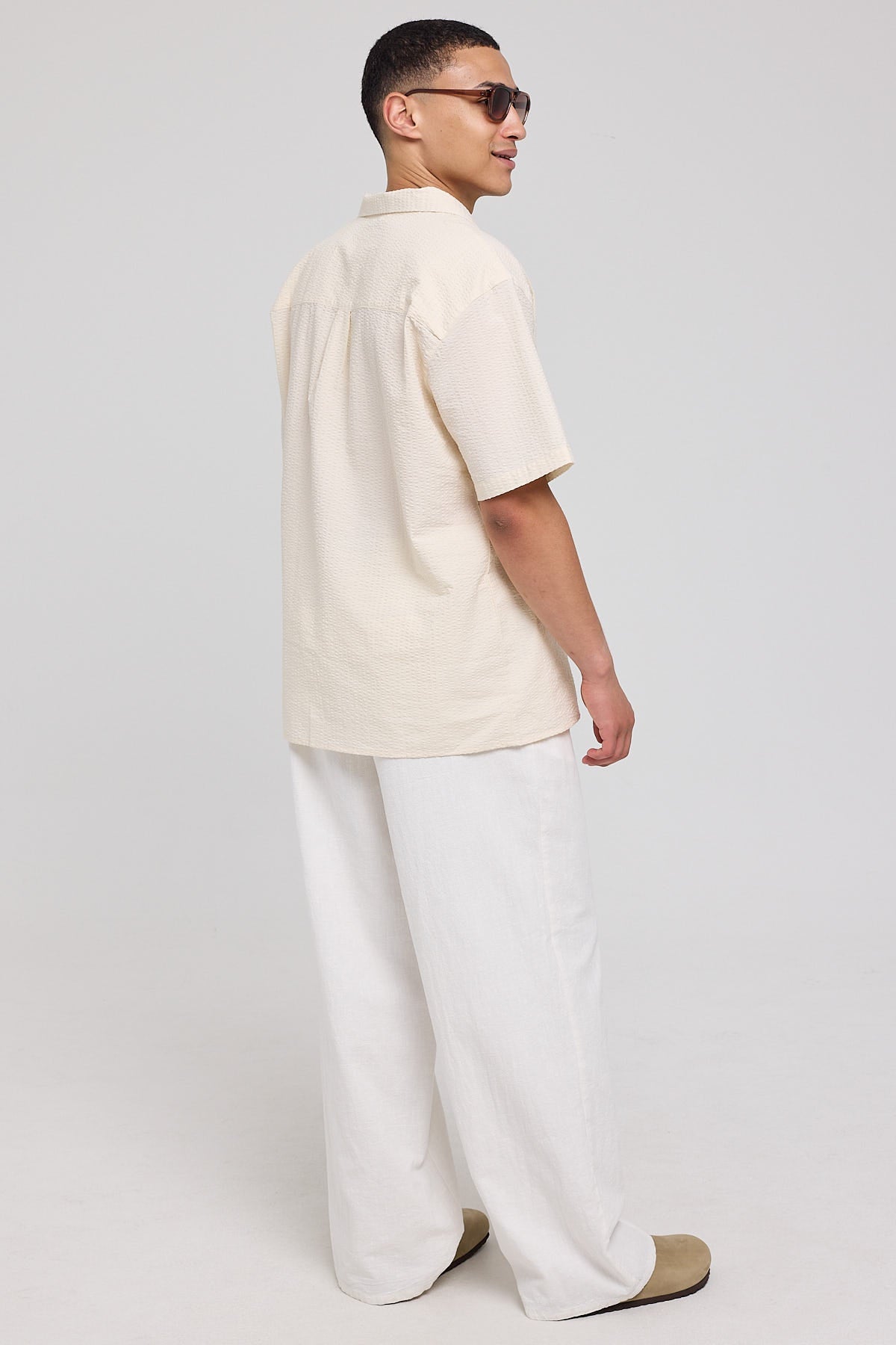 Common Need Sorrento Baggy Linen Pant White