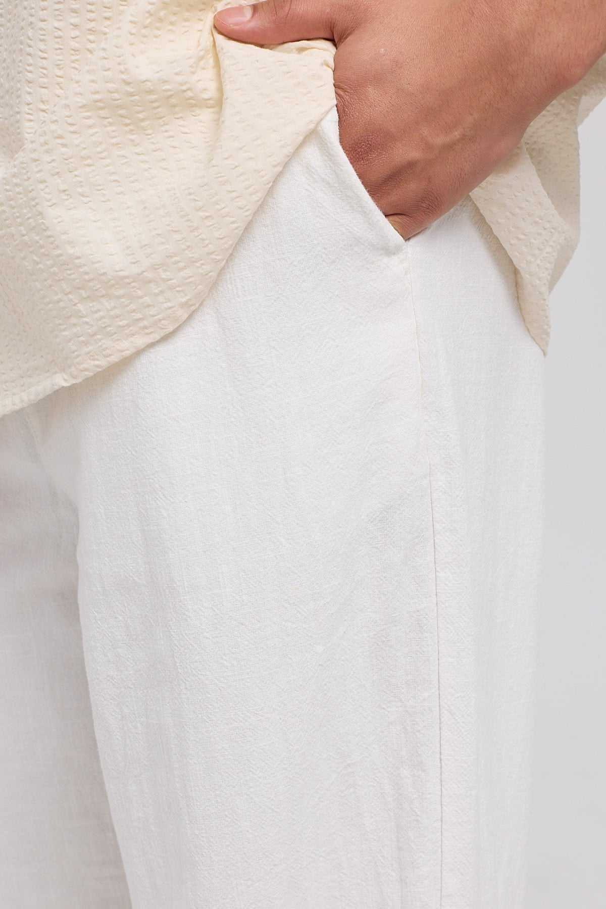 Common Need Sorrento Baggy Linen Pant White