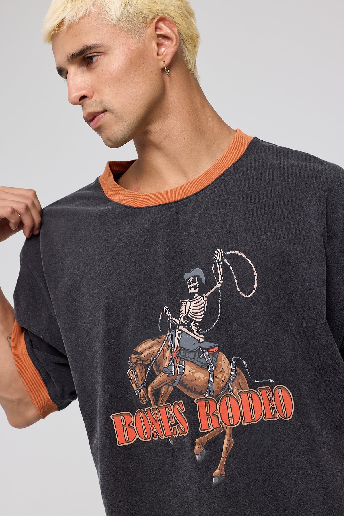 Billy Bones Club Bones Rodeo Ringer Tee Washed Black