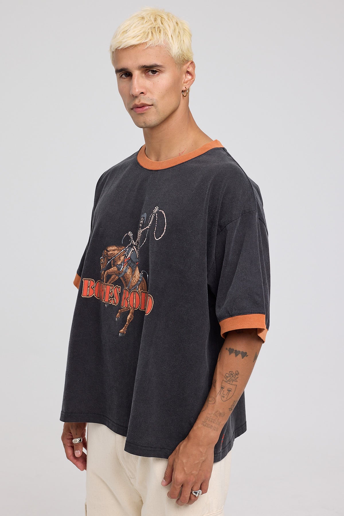 Billy Bones Club Bones Rodeo Ringer Tee Washed Black