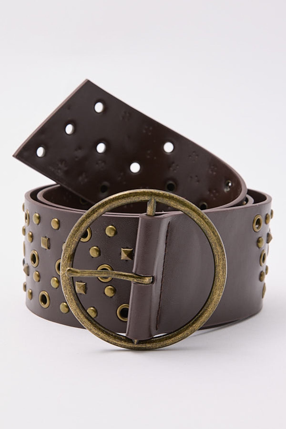 Token Outlaw Studded Belt Brown