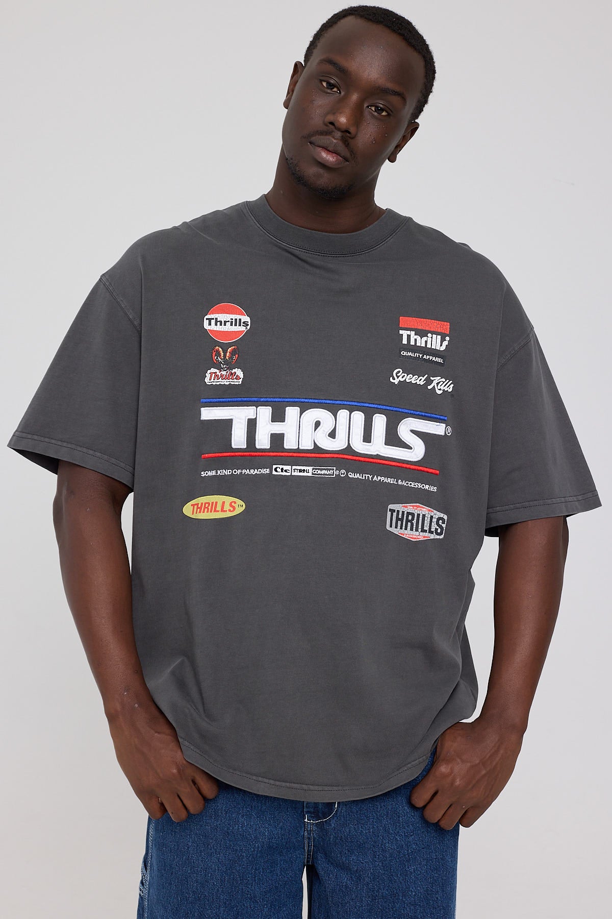 Thrills Rapid Response Box Fit Oversize Tee Merch Black