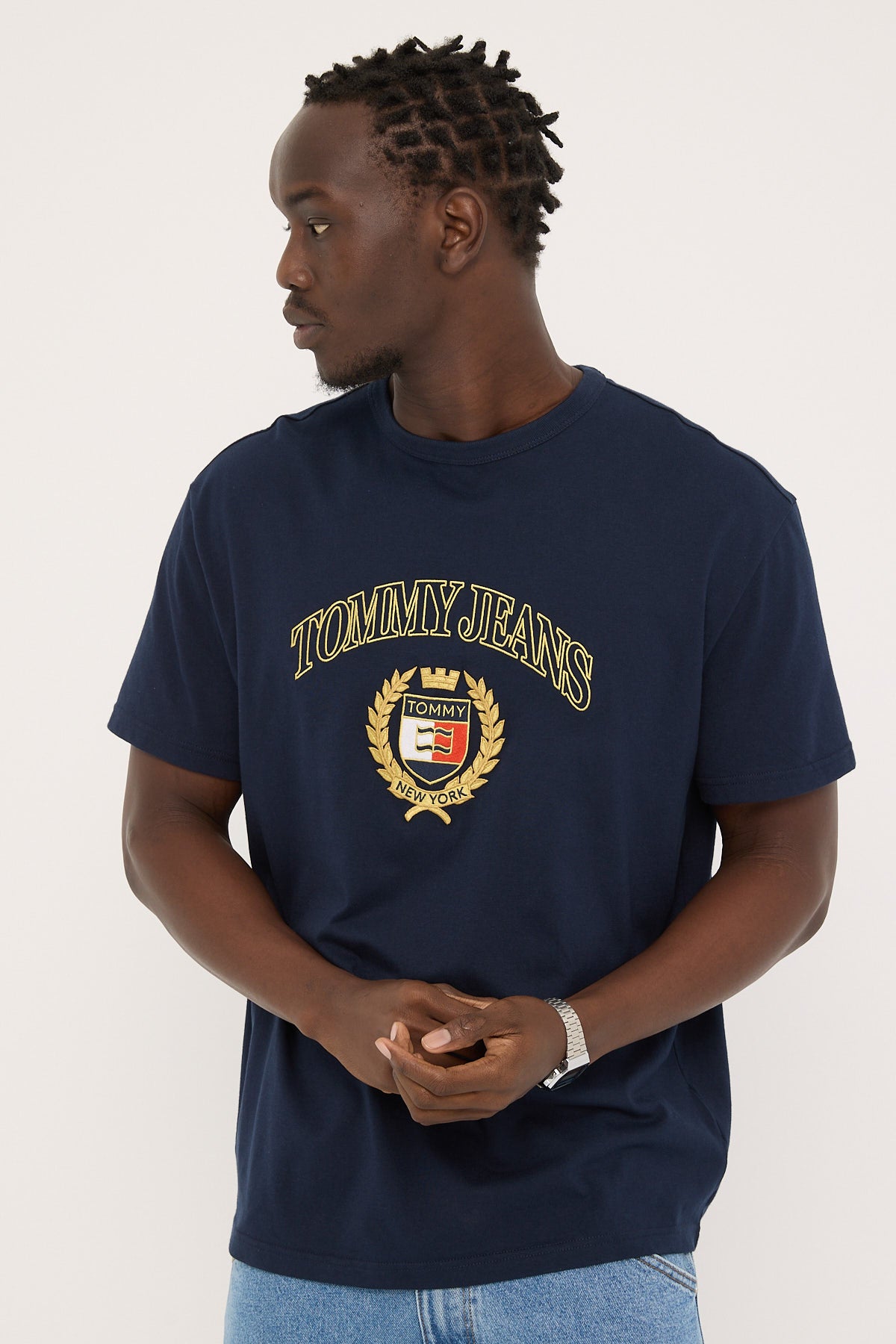 Tommy Jeans TJM Regular TJ Gold Crest Tee Dark Night Navy