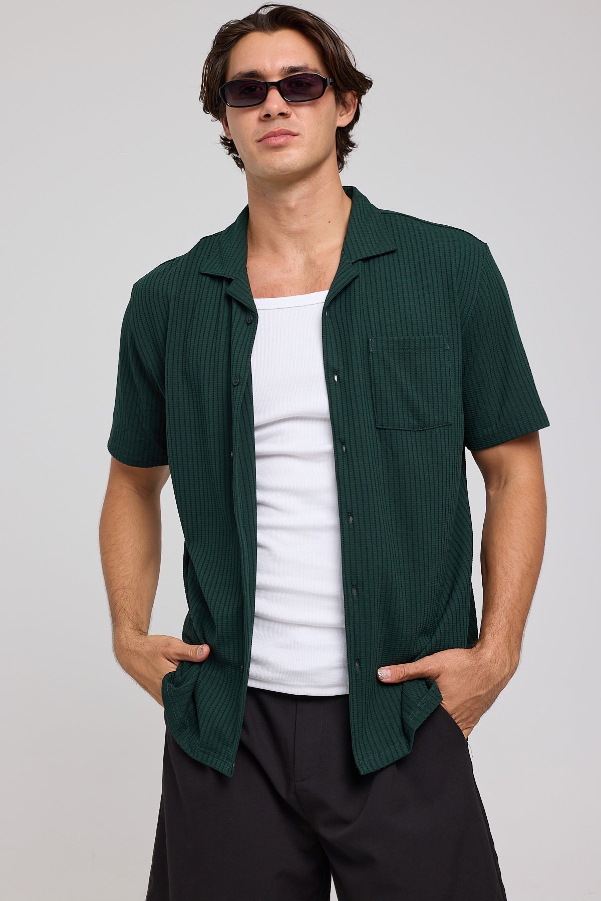 Common Need Studio Recycled Resort Shirt Dark Green