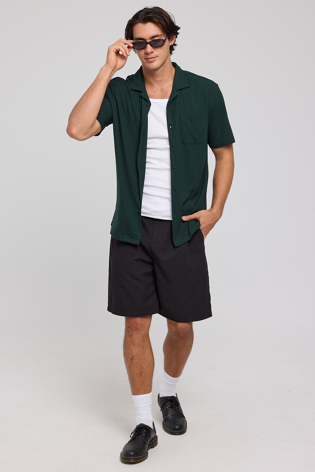 Common Need Studio Recycled Resort Shirt Dark Green