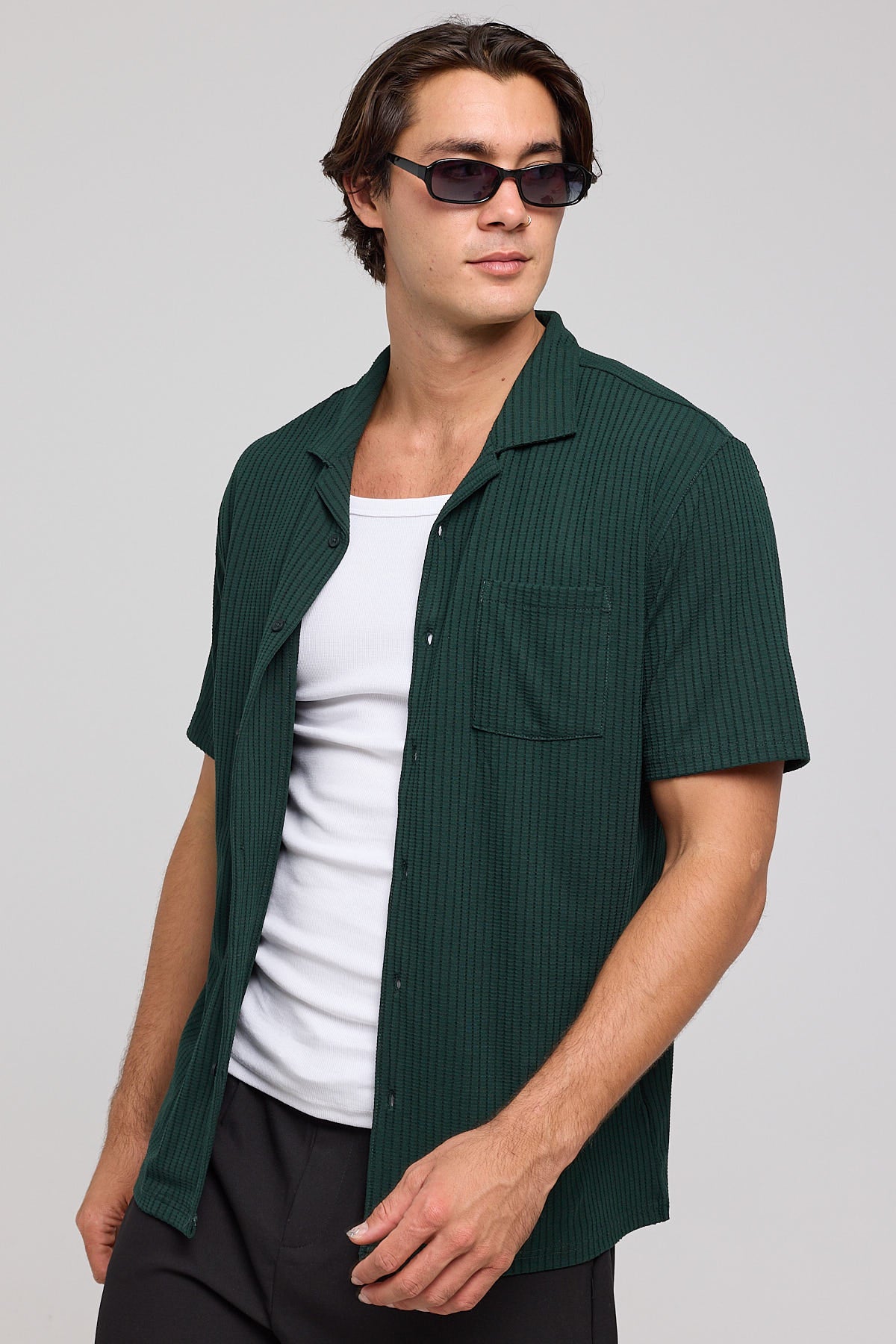 Common Need Studio Recycled Resort Shirt Dark Green