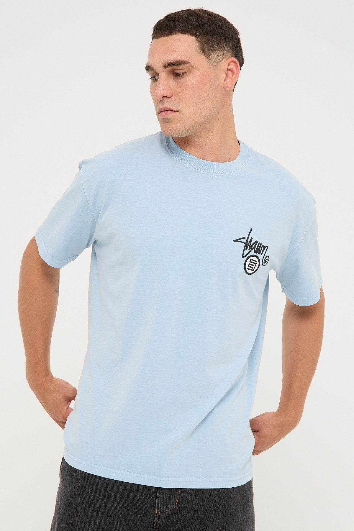 Sdouble Shawn Dot Tee Washed Blue