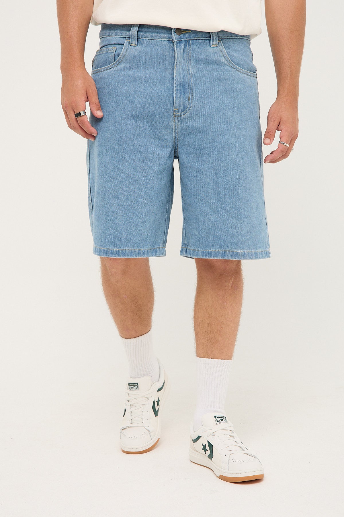 Sdouble EMB Denim Standard Short Mid Blue