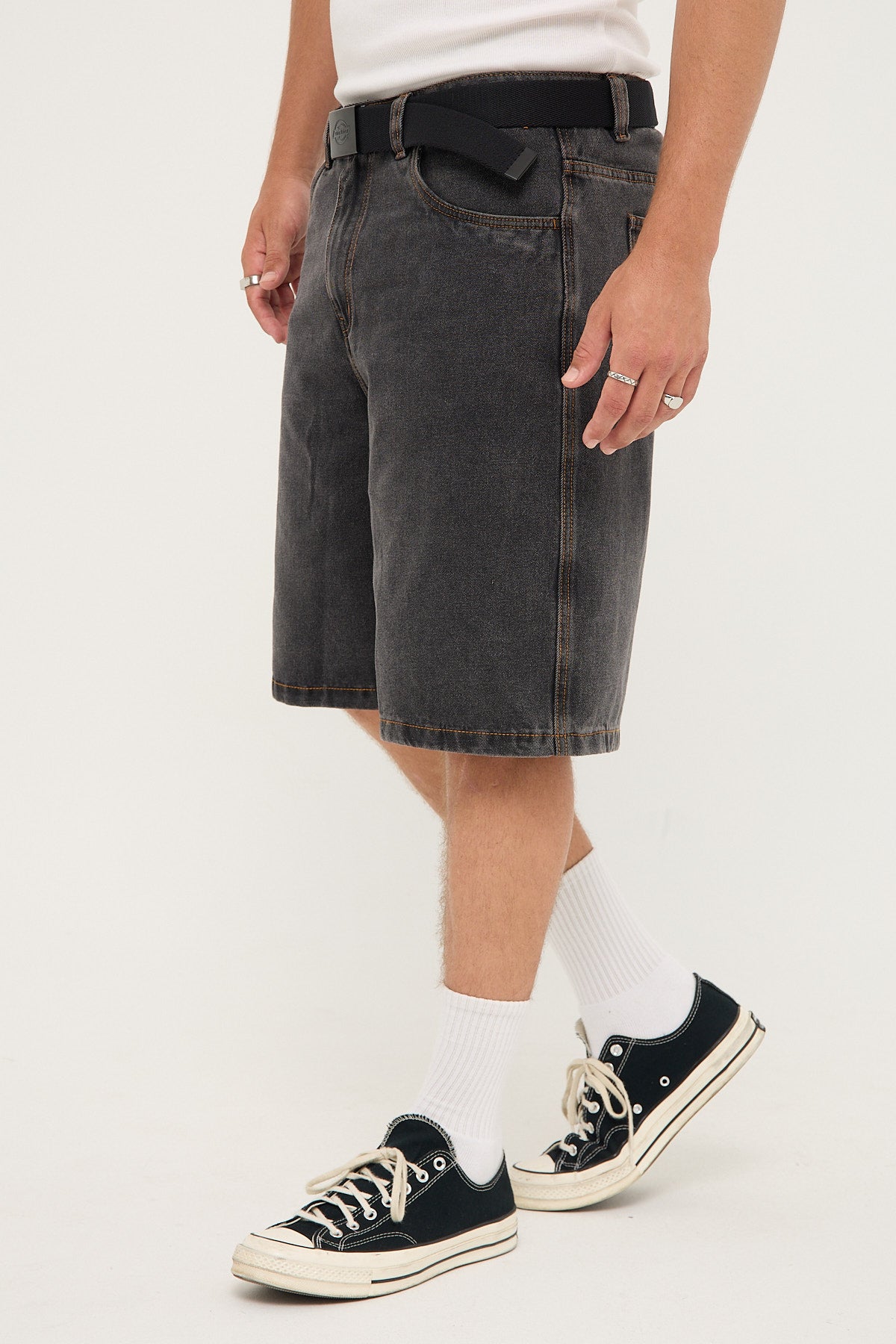 Sdouble EMB Denim Standard Short Blue Denim