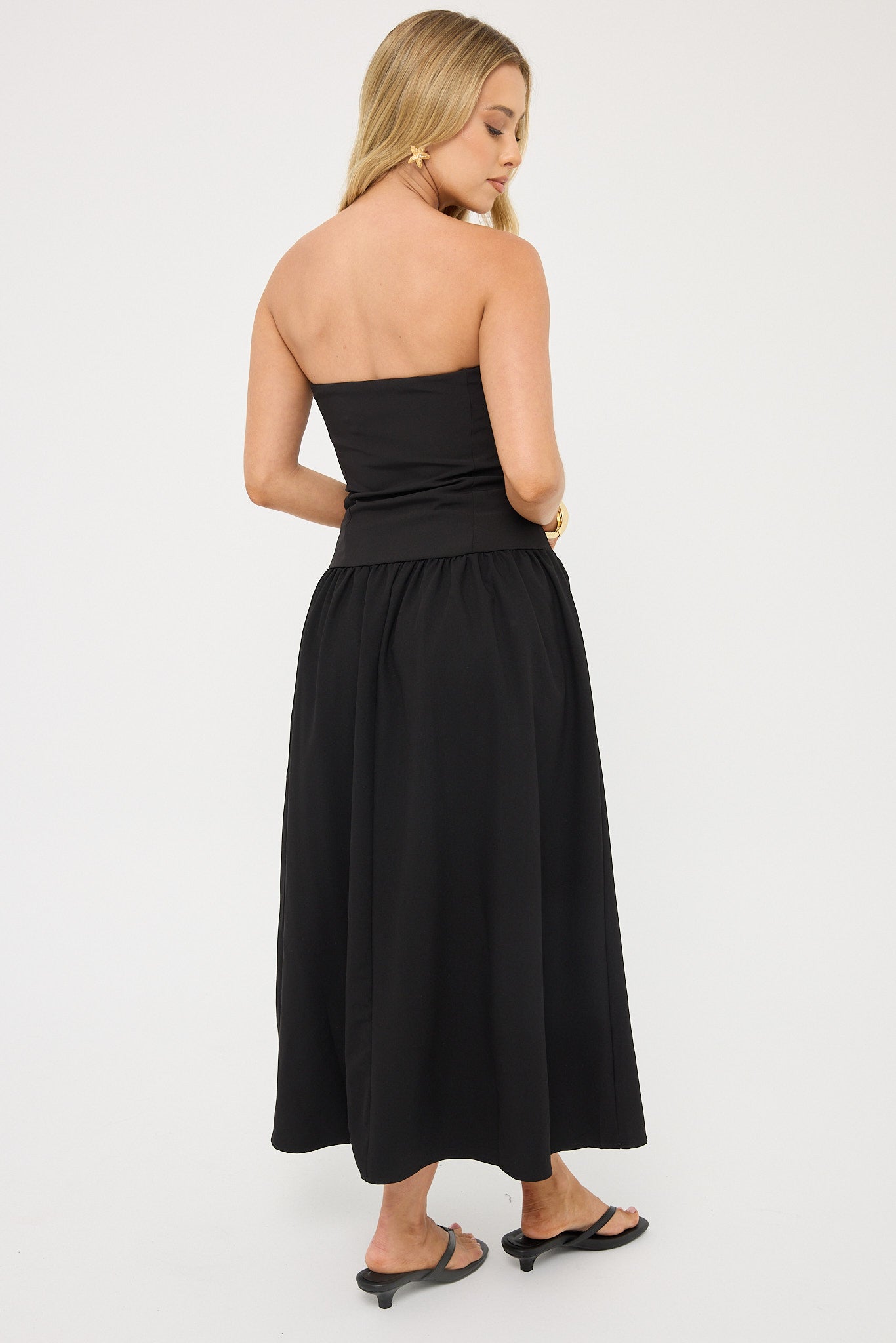 Perfect Stranger Winslet Strapless Midi Dress Black