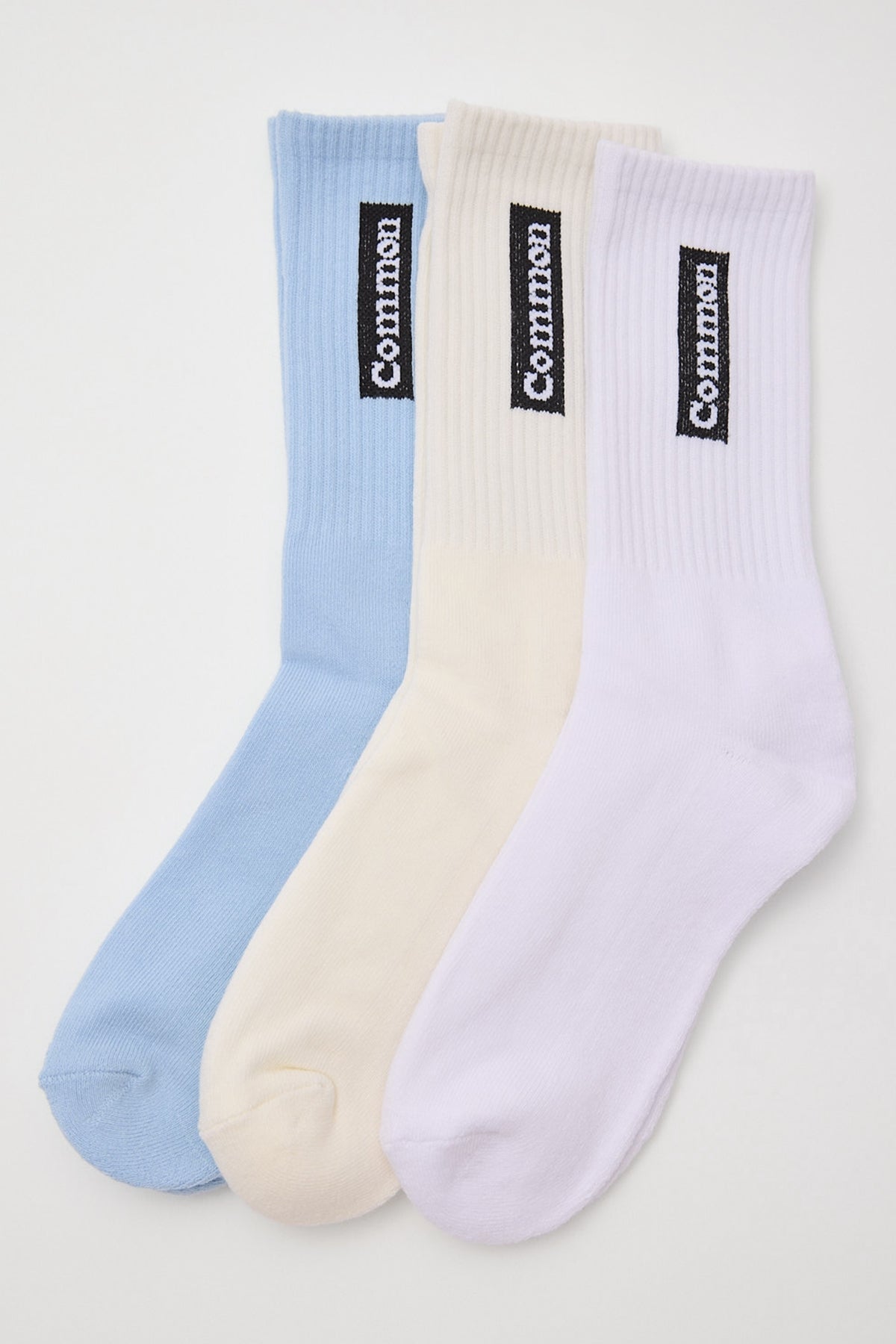 Common Need Index Sock 3 Pack White/Off White/Blue