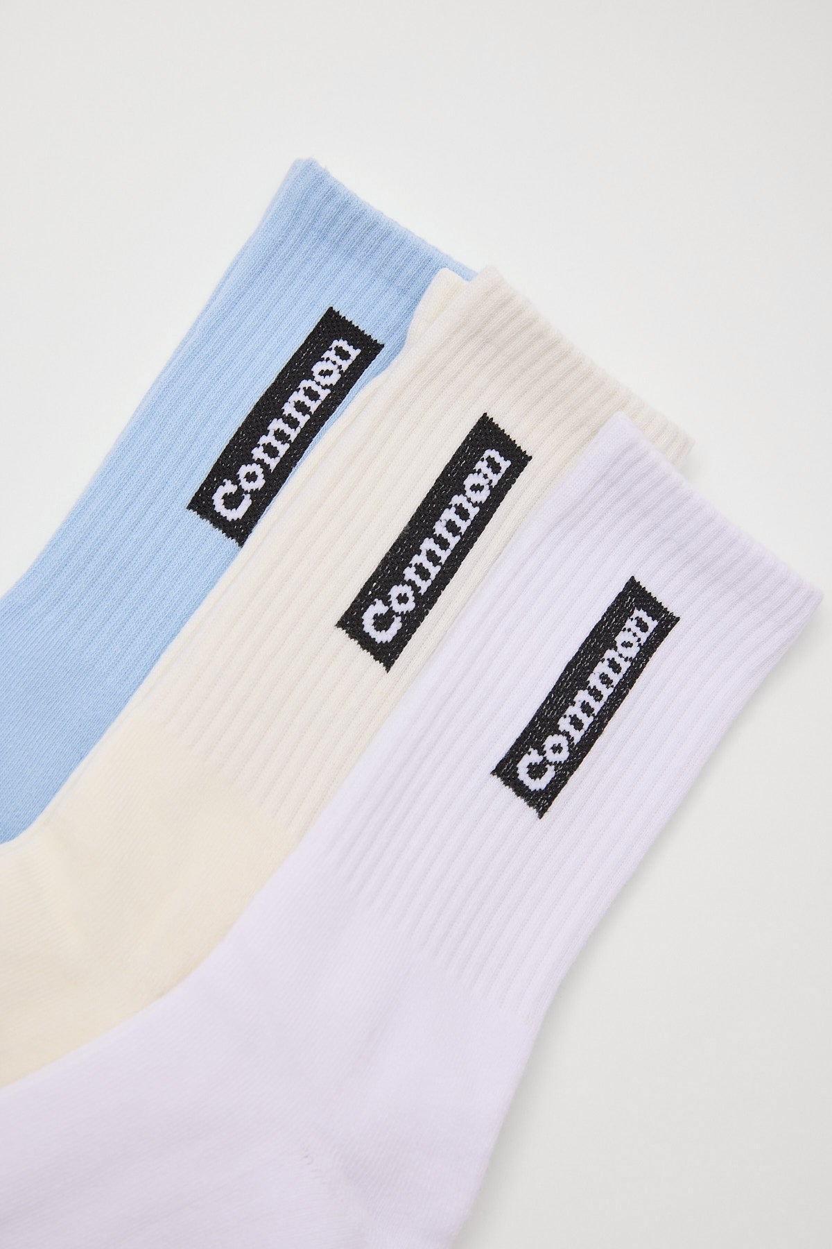 Common Need Index Sock 3 Pack White/Off White/Blue