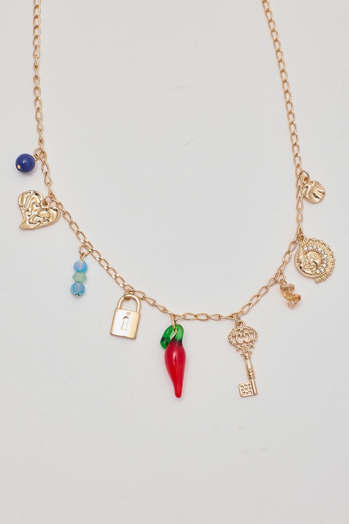 Token Pier Charm Necklace Gold