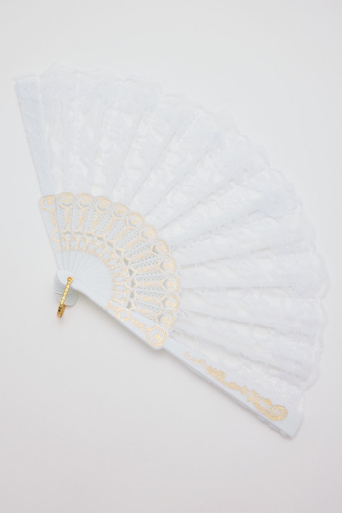 Token Couturier Handheld Lace Fan White