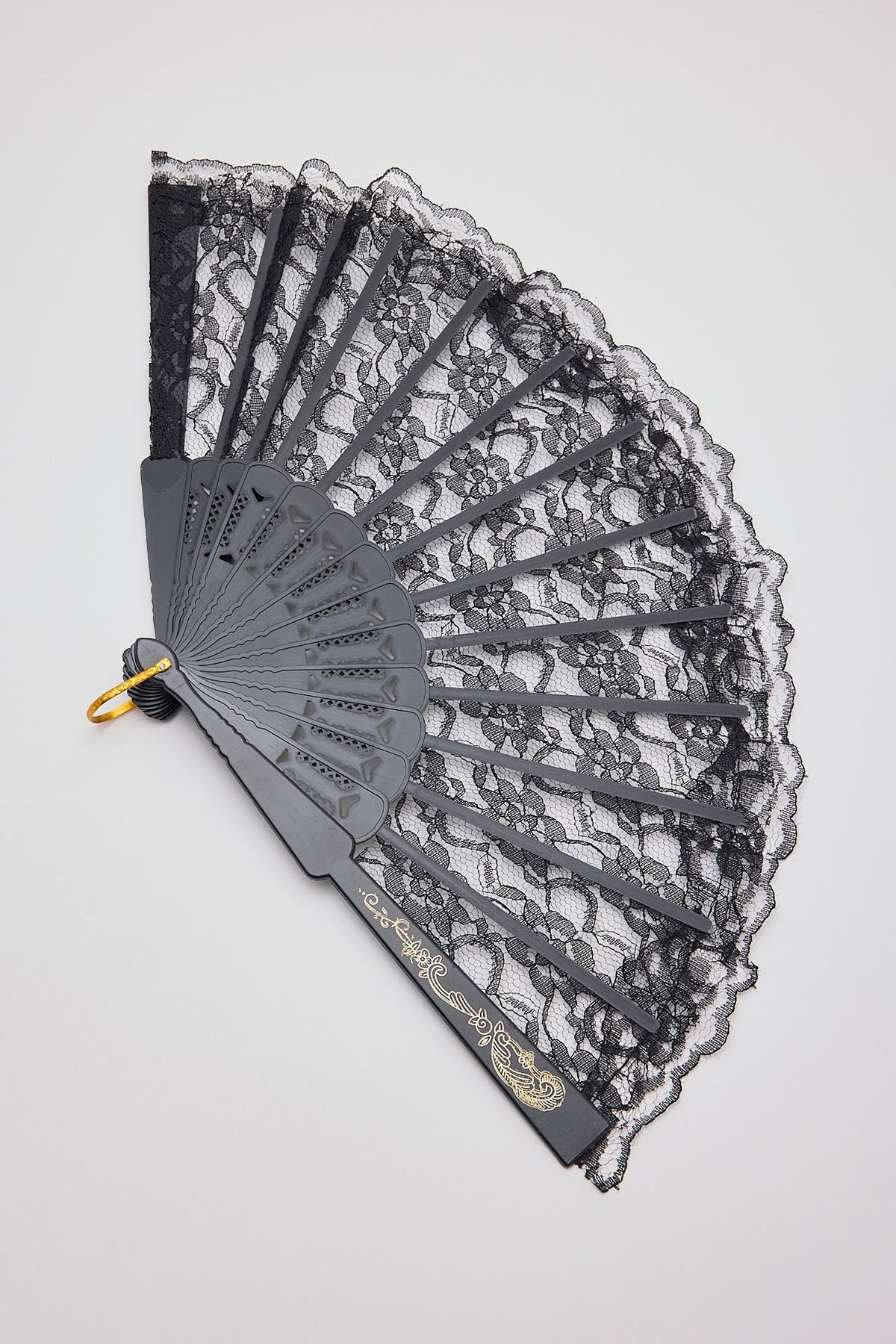 Token Couturier Handheld Lace Fan Black