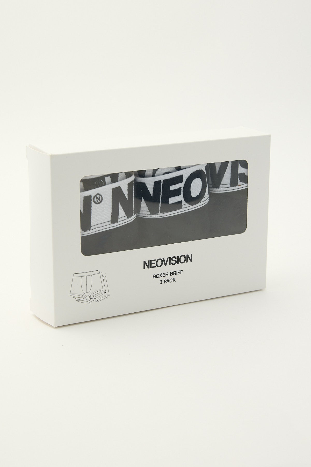 Neovision Nova Oversize Logo Stretch Trunk 3 Pack Black/White