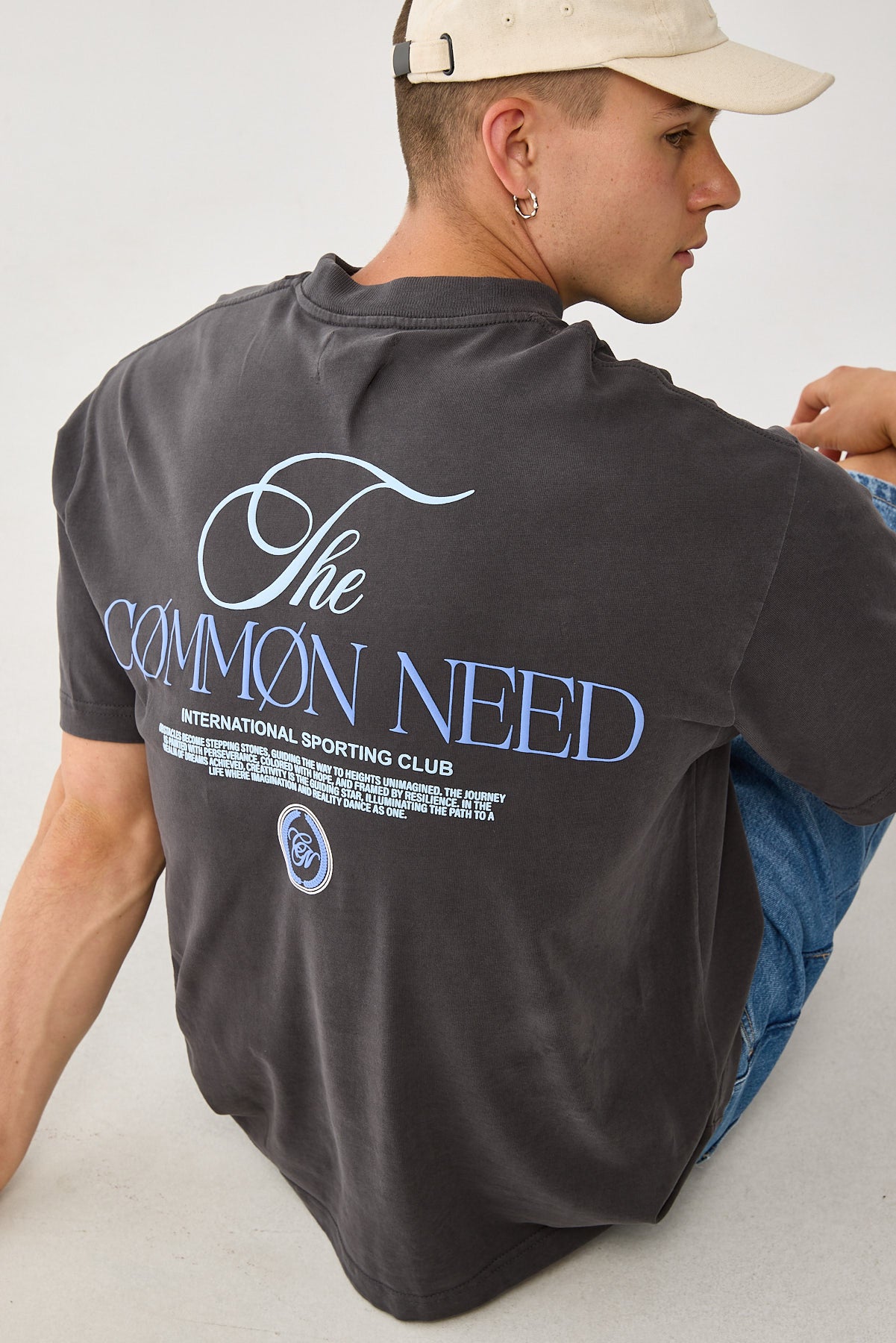 Common Need Sigma Brushed Easy Tee Washed Black