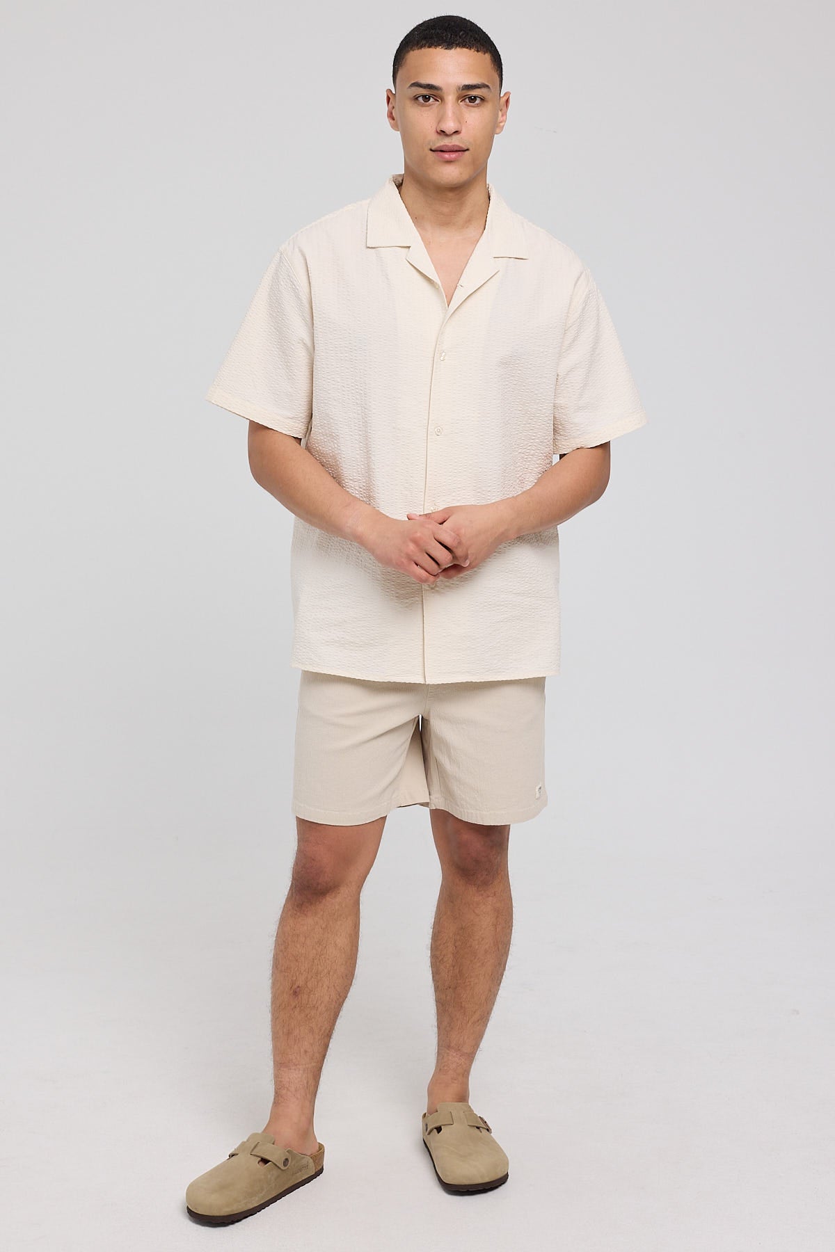 Common Need Fantasy Seersucker Resort Shirt Off White