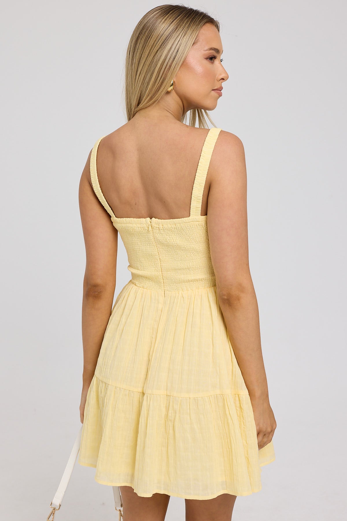 Luck & Trouble Isola Cotton Mini Dress Lemon