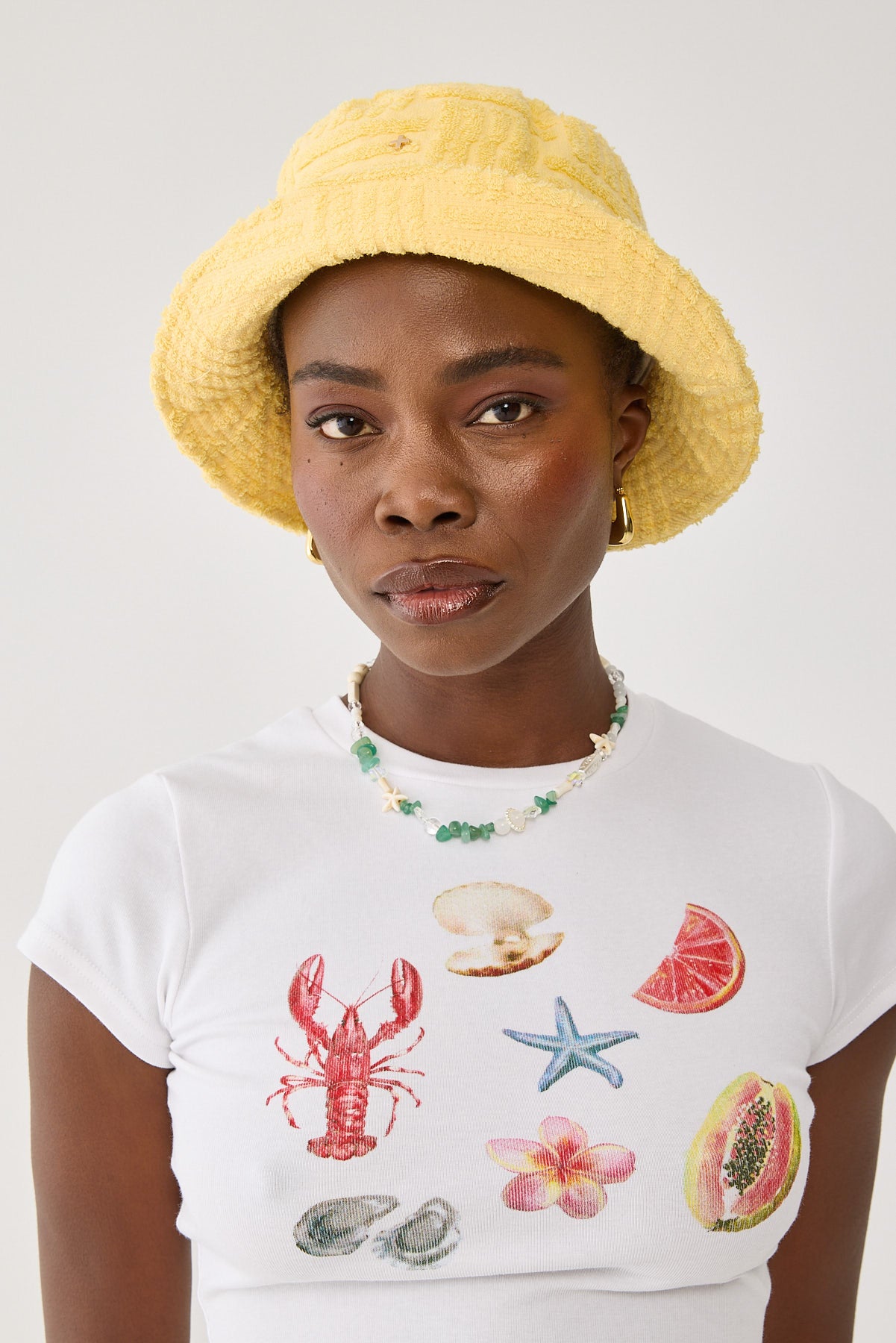 Peta + Jain Soleil Bucket Hat Lemon Towelling/Gold