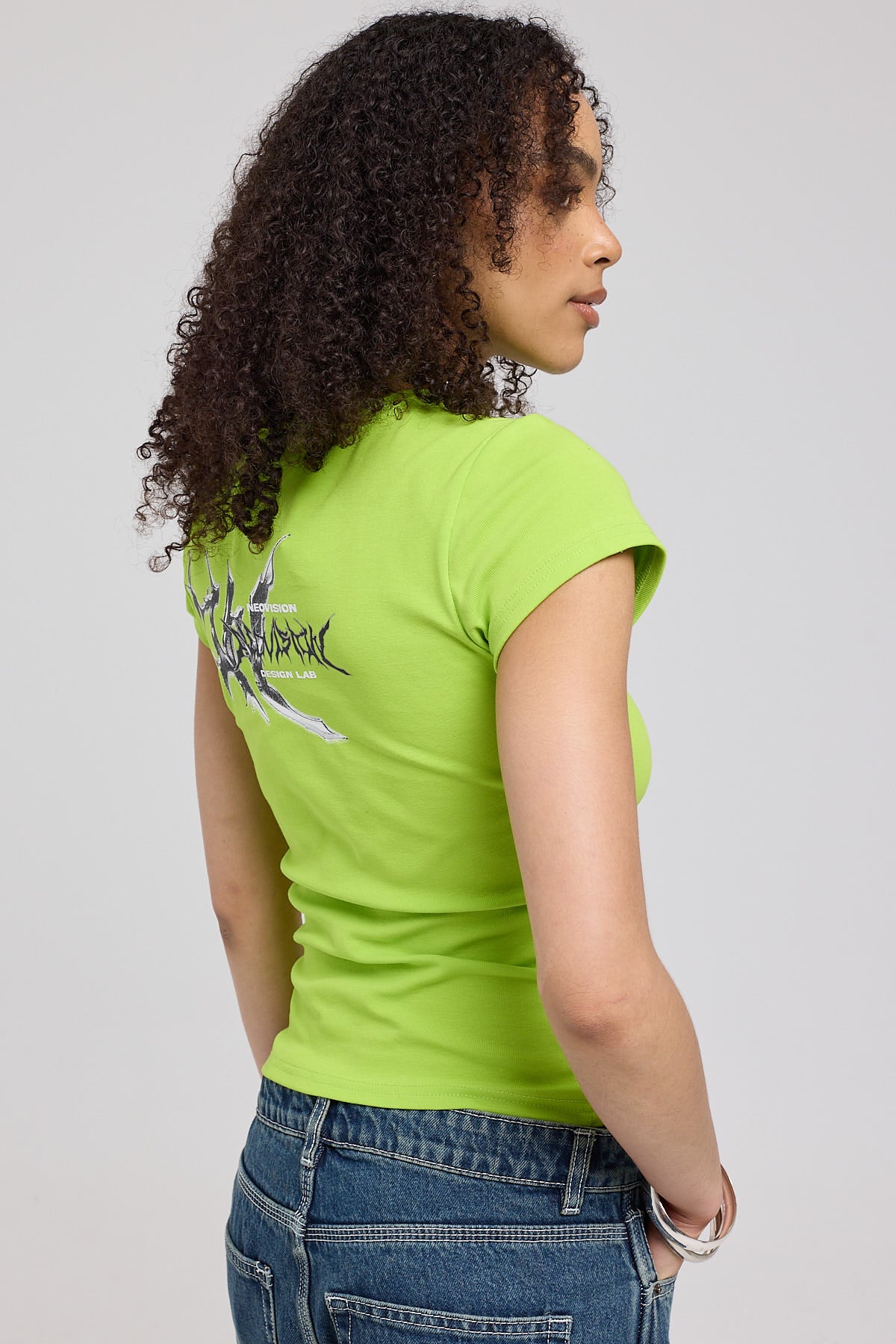 Neovision Platinum Metal Baby Tee Lime Green