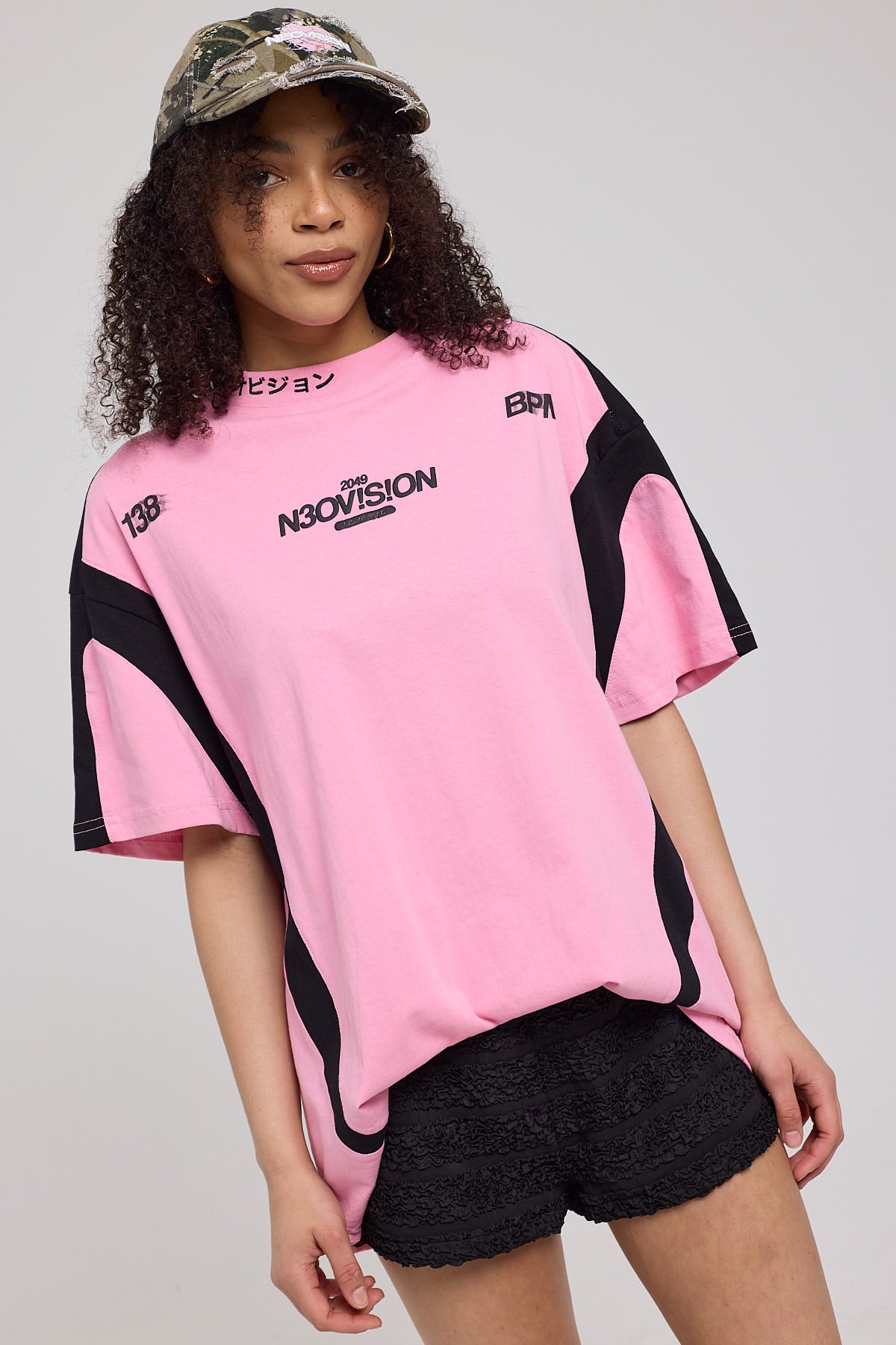 Neovision Construct Panelled Relaxed Tee Candy Pink