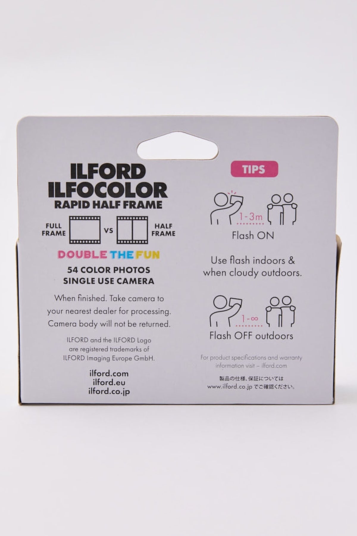 Ilford Ilfocolor Rapid Half Frame Camera 54 Exposures Multi