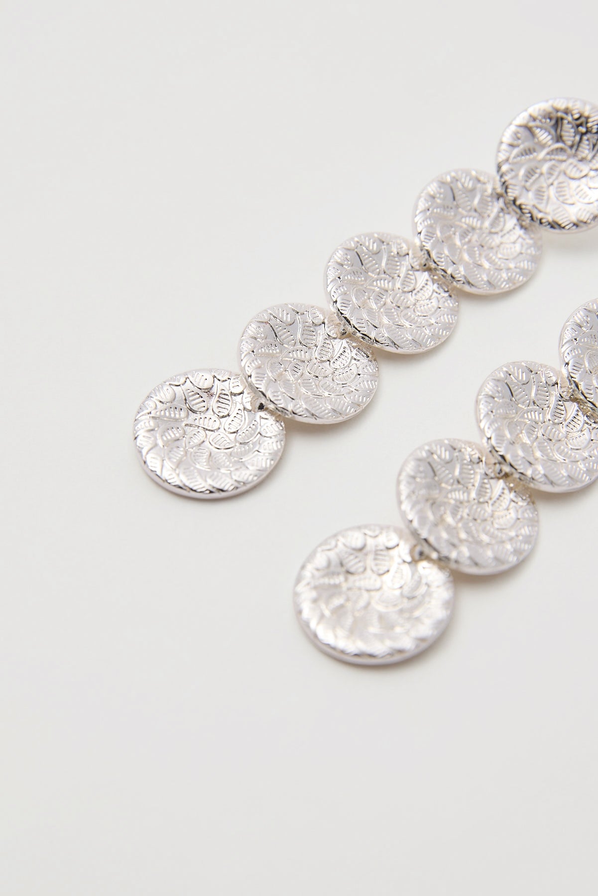 Token Mirage Disk Drop Earrings Silver