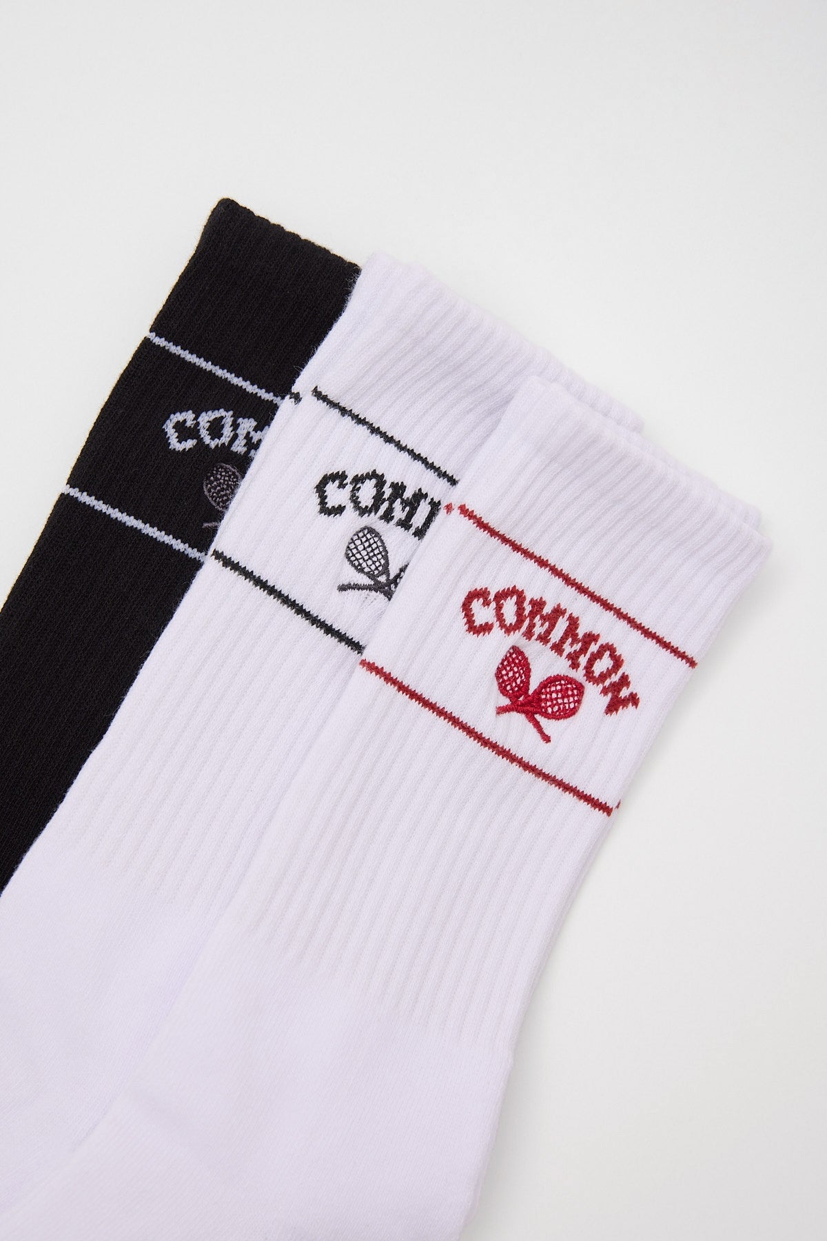 Common Need Tennis Club Sock 3 Pack Black/White/White