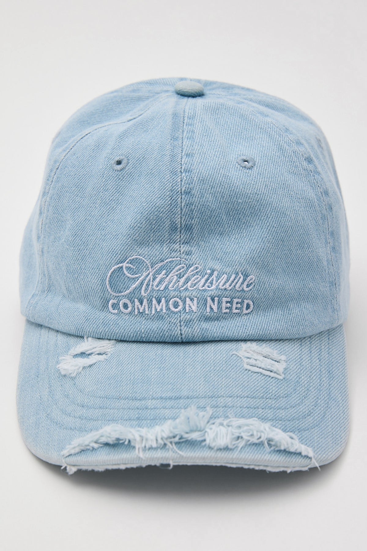 Common Need Winchester Distressed Dad Cap Light Blue Denim