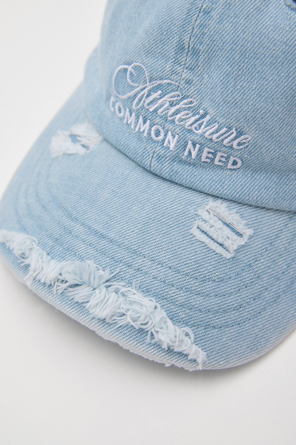 Common Need Winchester Distressed Dad Cap Light Blue Denim