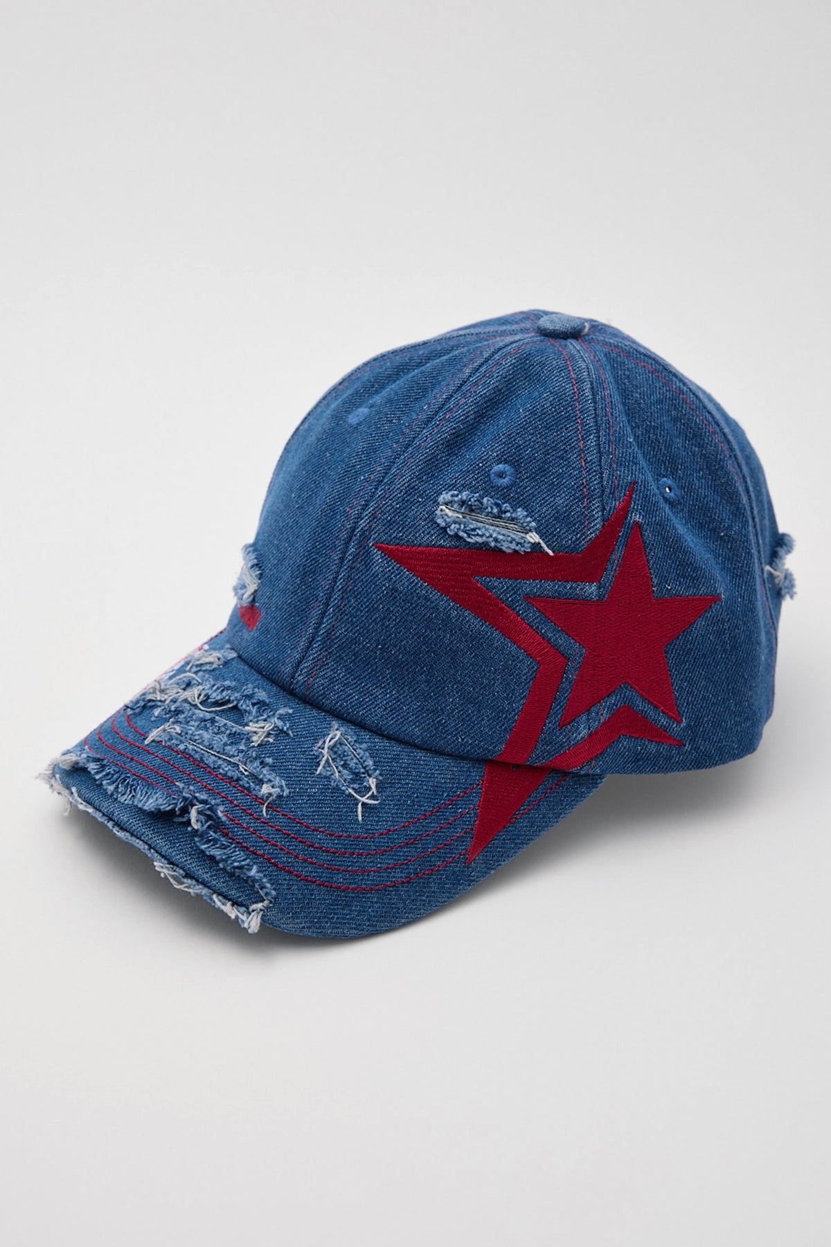 Neovision Galaxy Distressed Dad Cap Mid Blue Denim