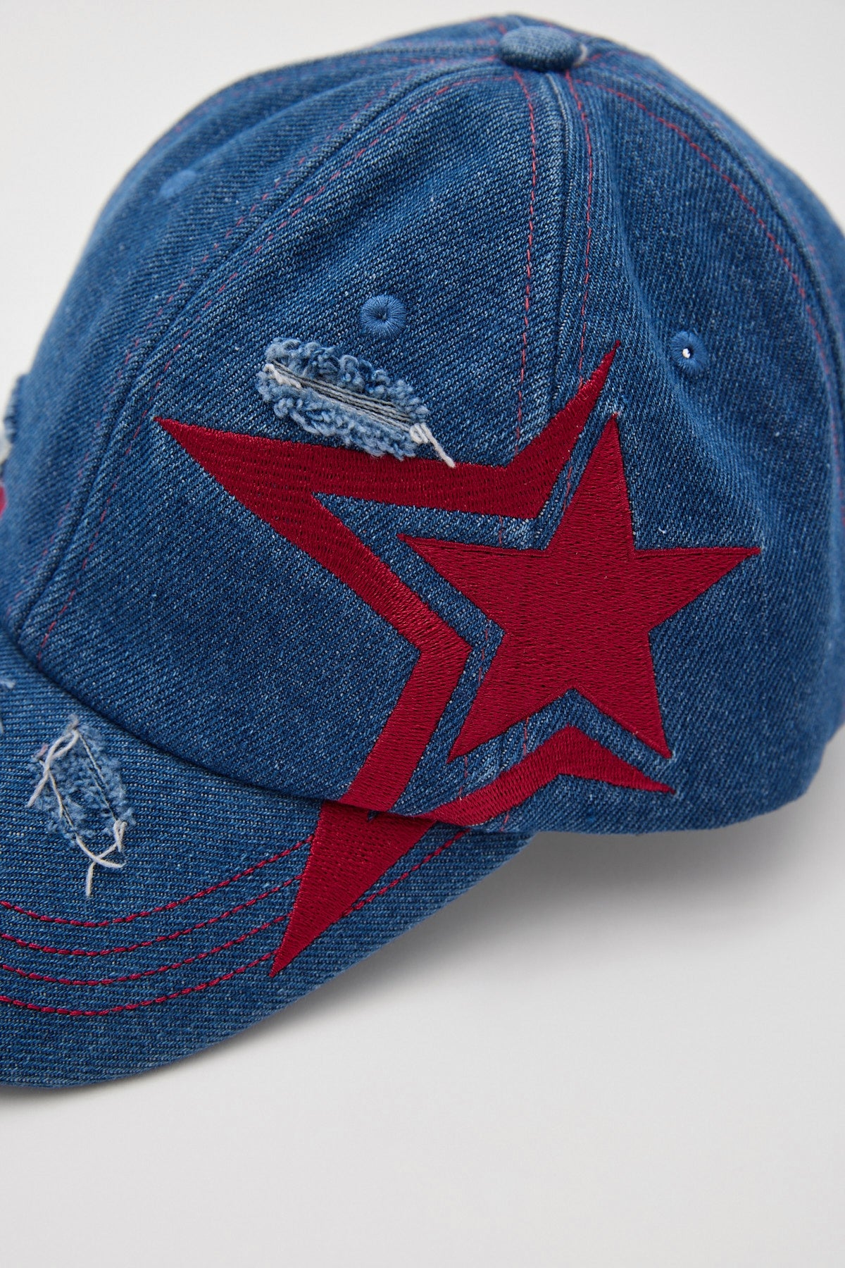 Neovision Galaxy Distressed Dad Cap Mid Blue Denim