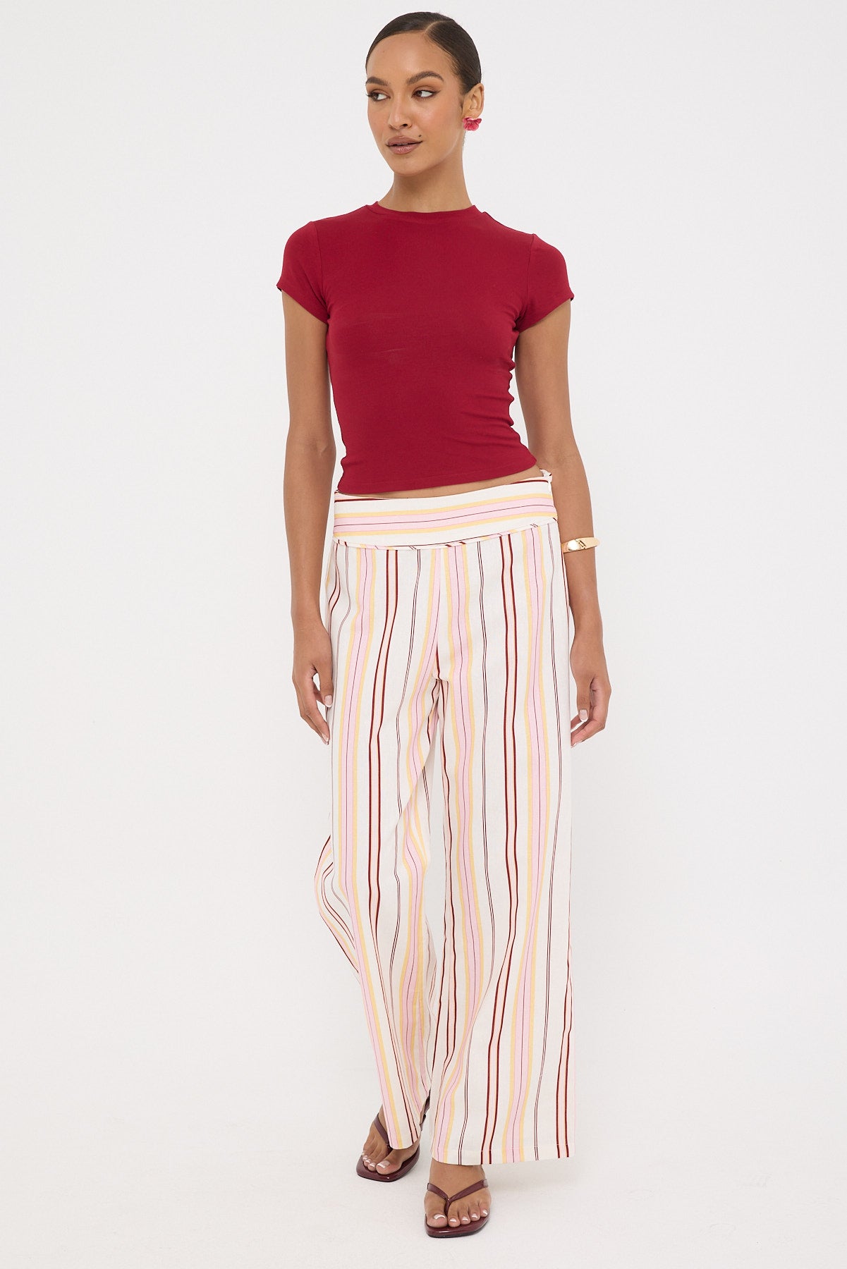 Perfect Stranger Palermo Mid Rise Stripe Pant Multi Stripe