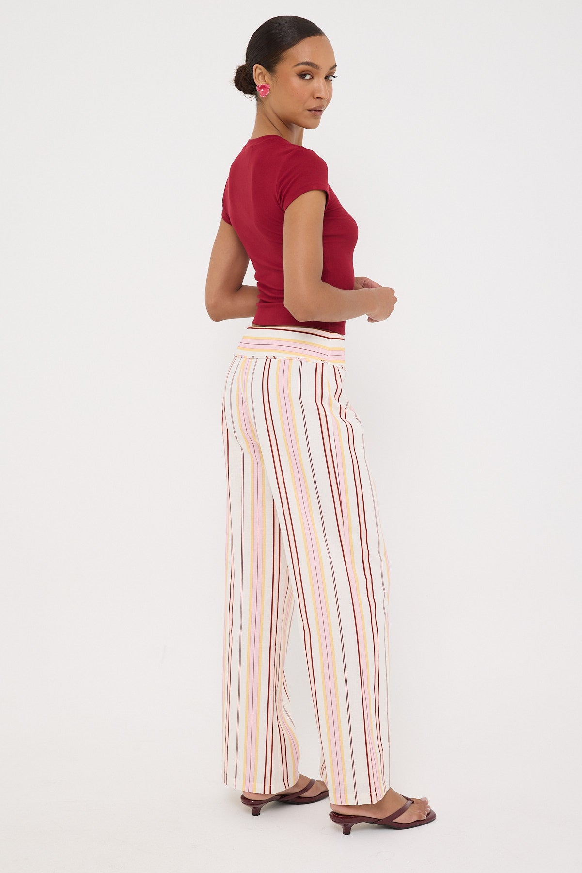 Perfect Stranger Palermo Mid Rise Stripe Pant Multi Stripe