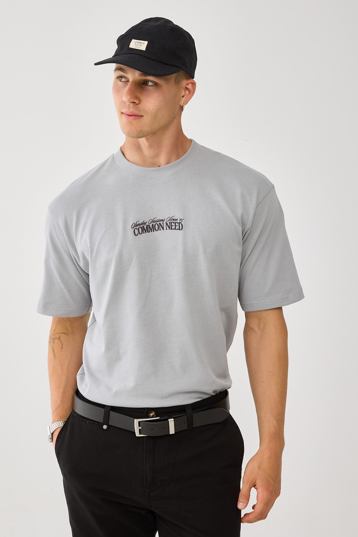 Common Need Invincible Heavyweight Boxy Tee Ice Grey