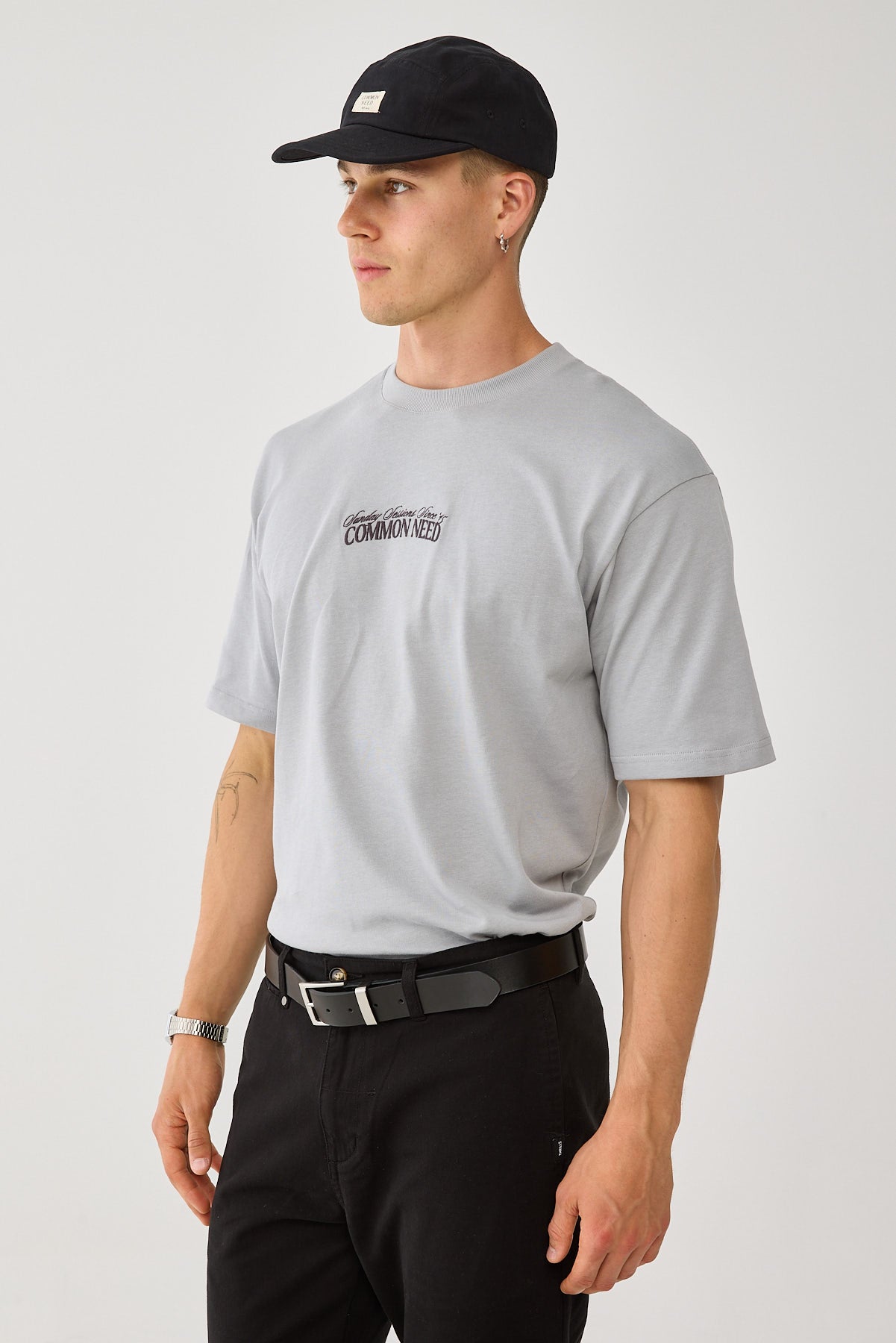 Common Need Invincible Heavyweight Boxy Tee Ice Grey