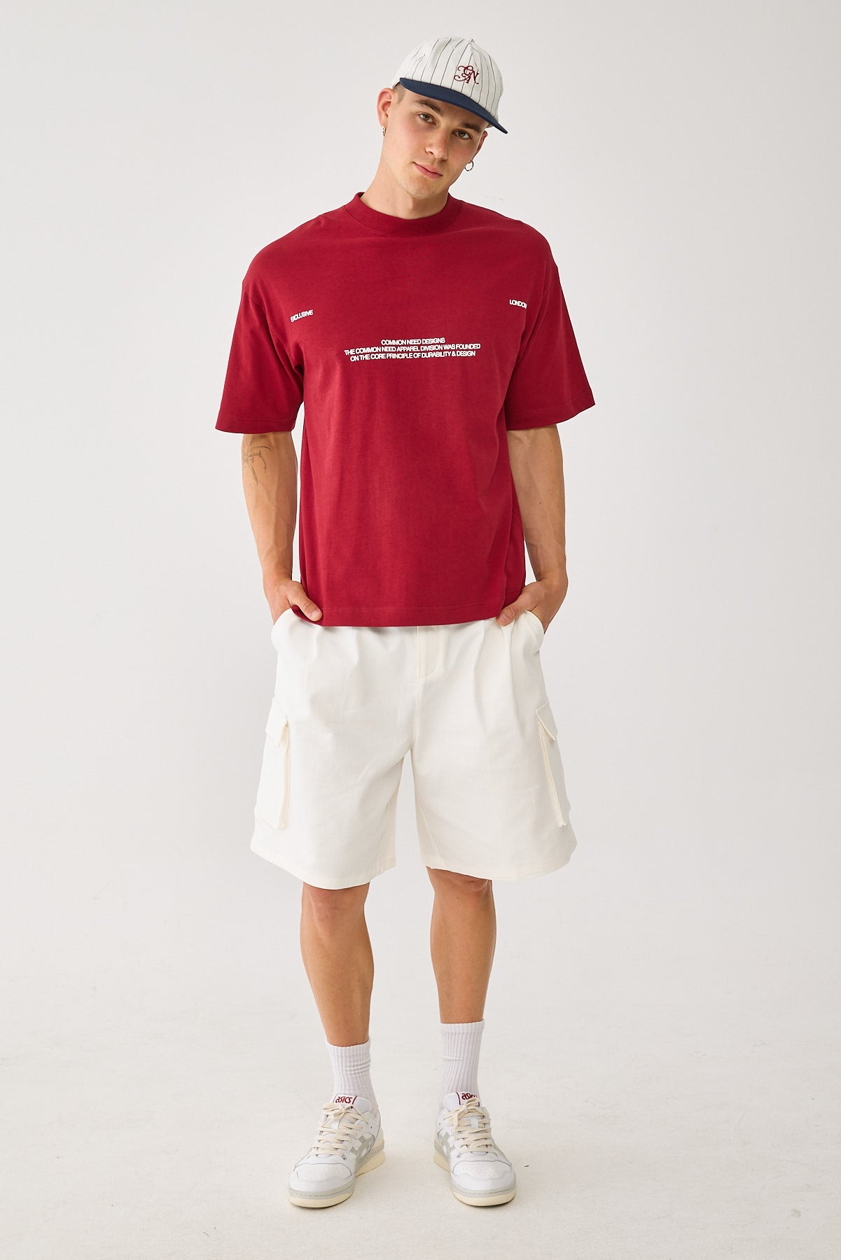 Common Need Distort Heavyweight Easy Tee Bordeaux