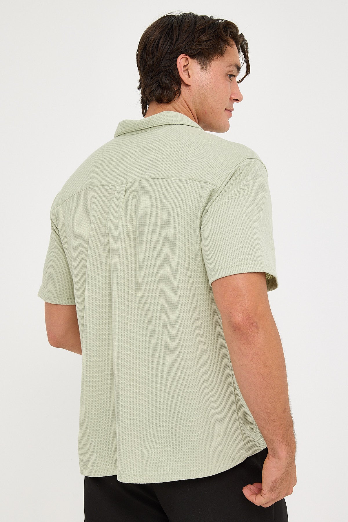 Common Need Nomad Waffle Resort Shirt Sage