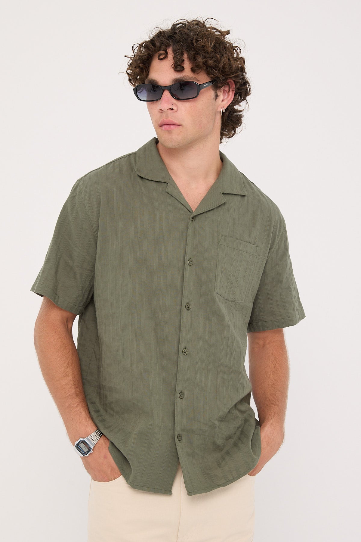 Common Need Croatia Resort Shirt Olive Green