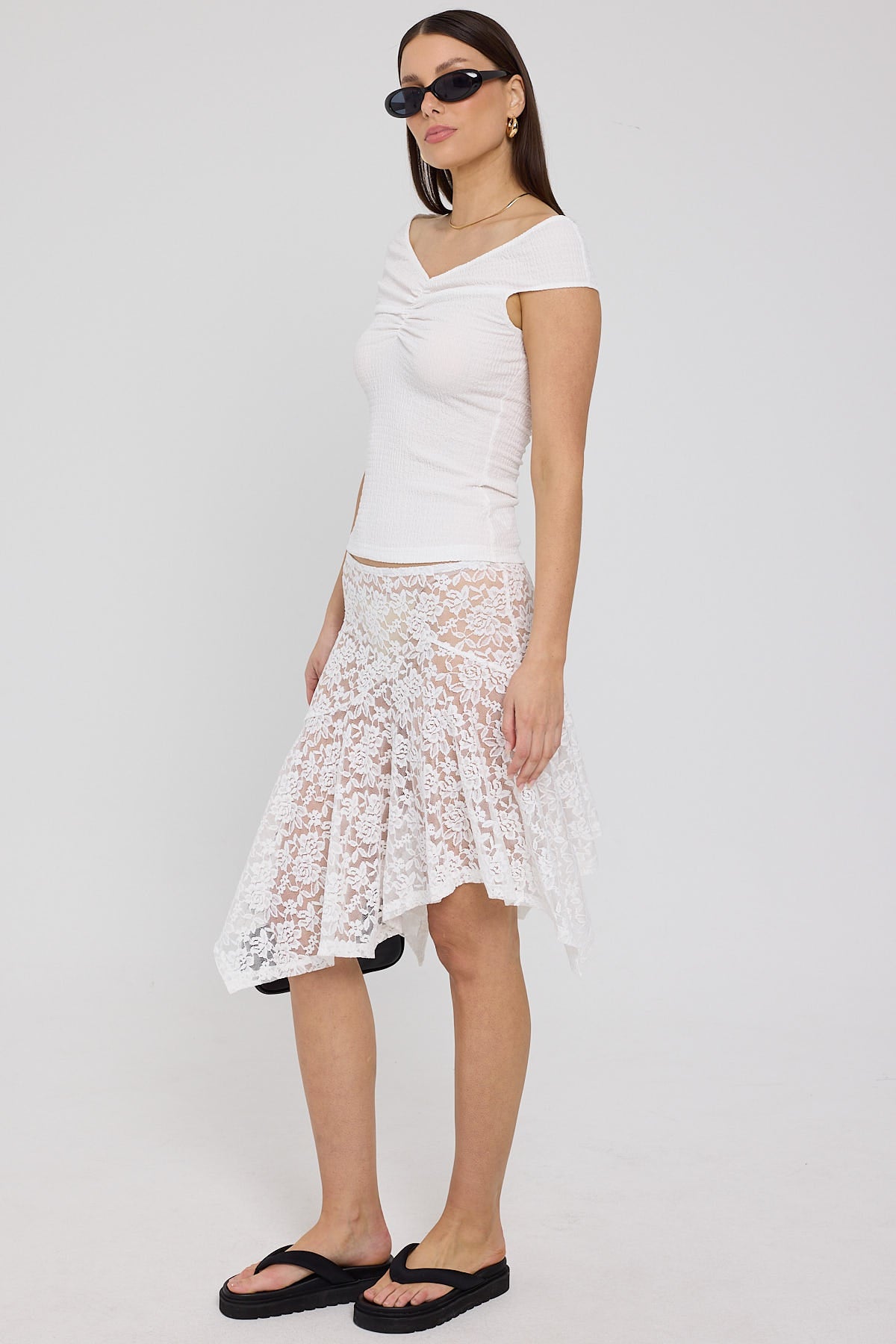 Lioness Hamptons Midi Skirt Porcelain