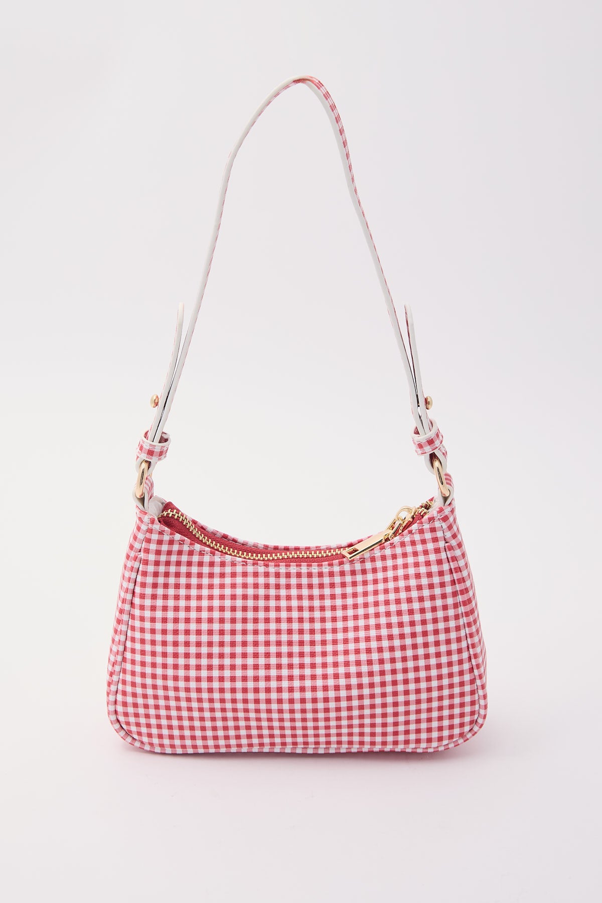 Token Mini Gingham Pochette Shoulder Bag Red Print