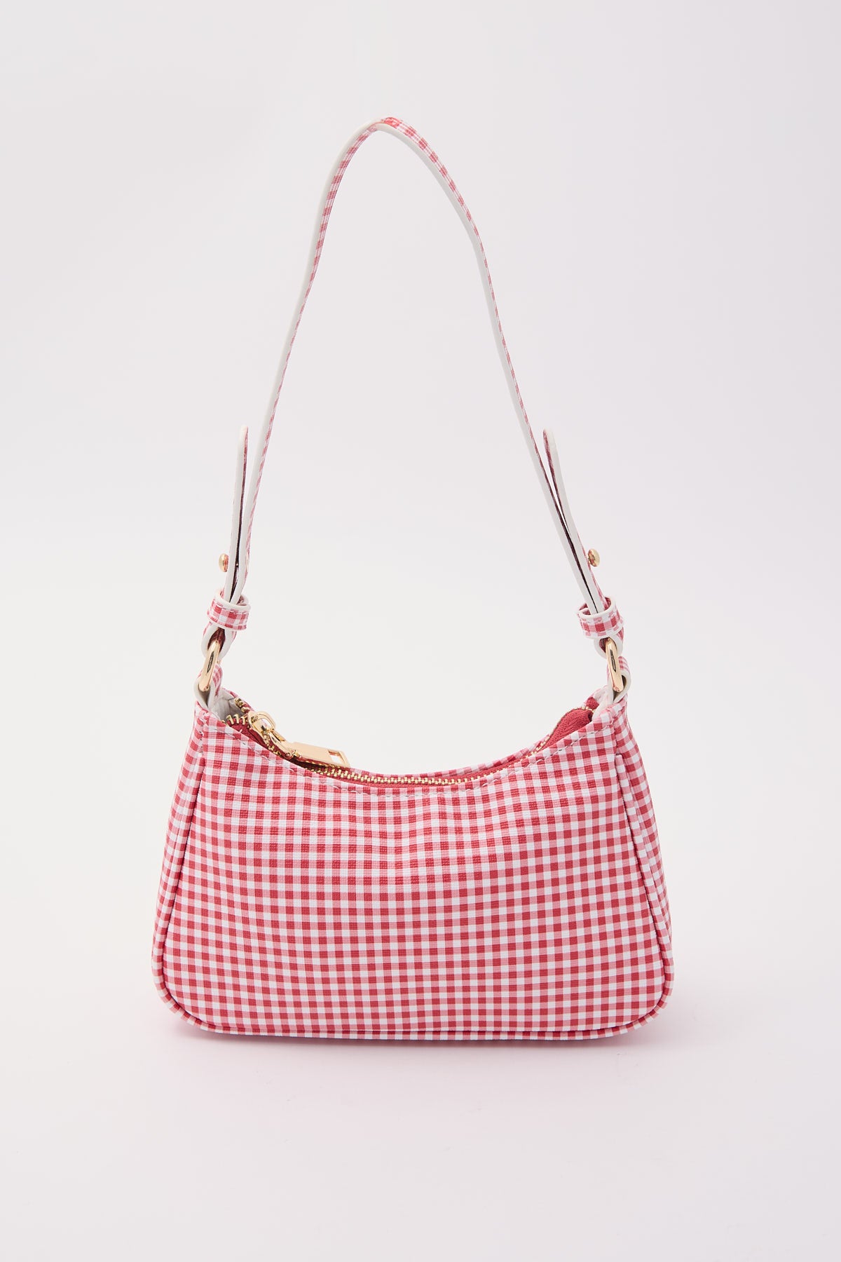 Token Mini Gingham Pochette Shoulder Bag Red Print