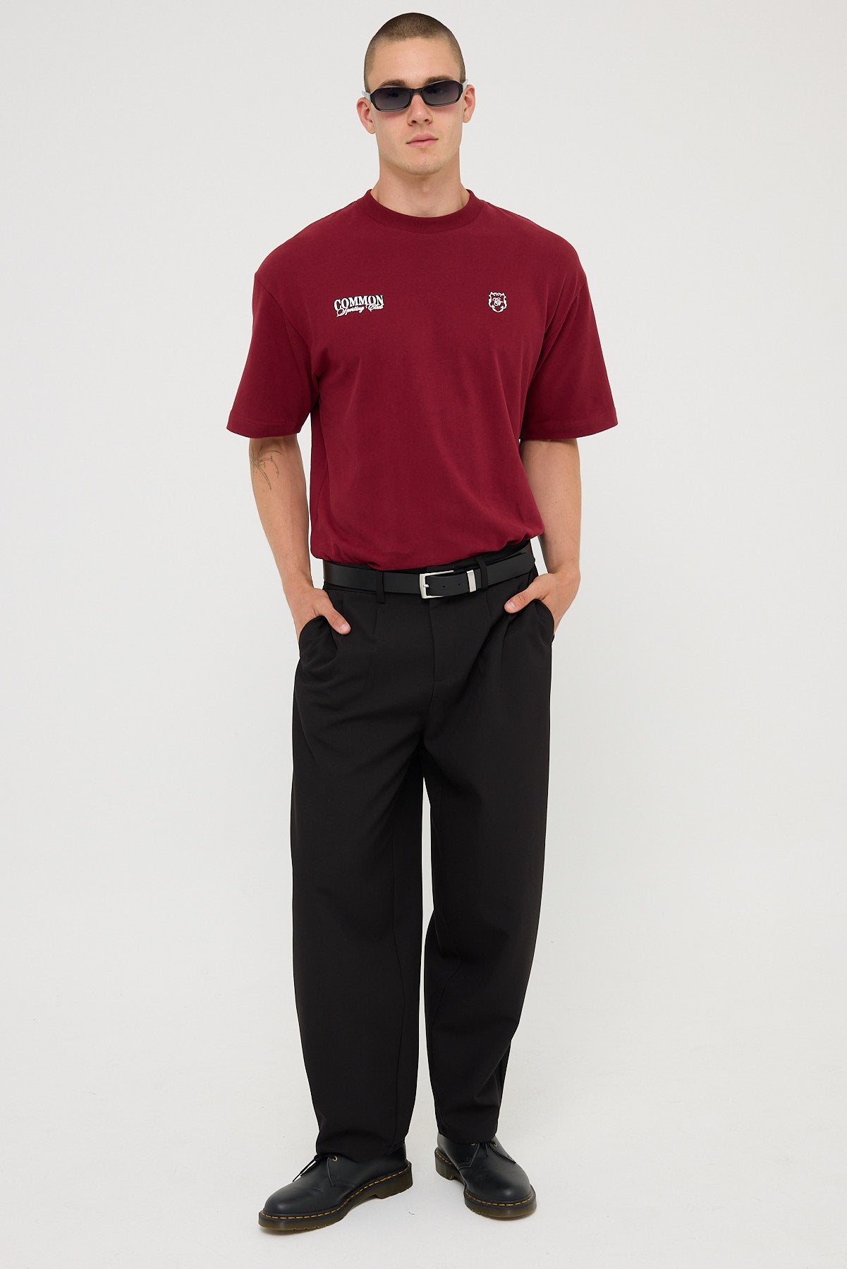 Common Need Sporting Brushed Easy Tee Burgundy