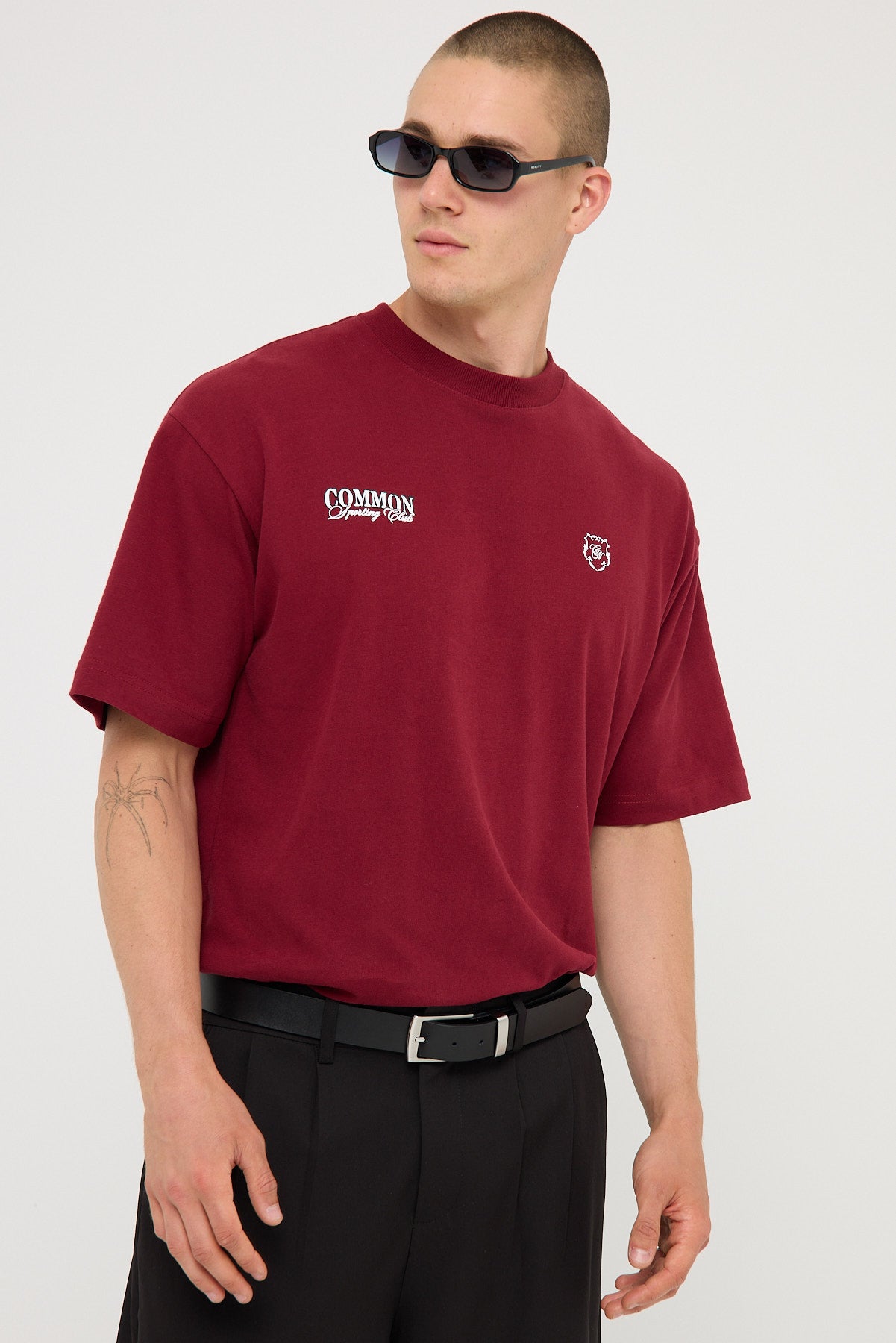 Common Need Sporting Brushed Easy Tee Burgundy