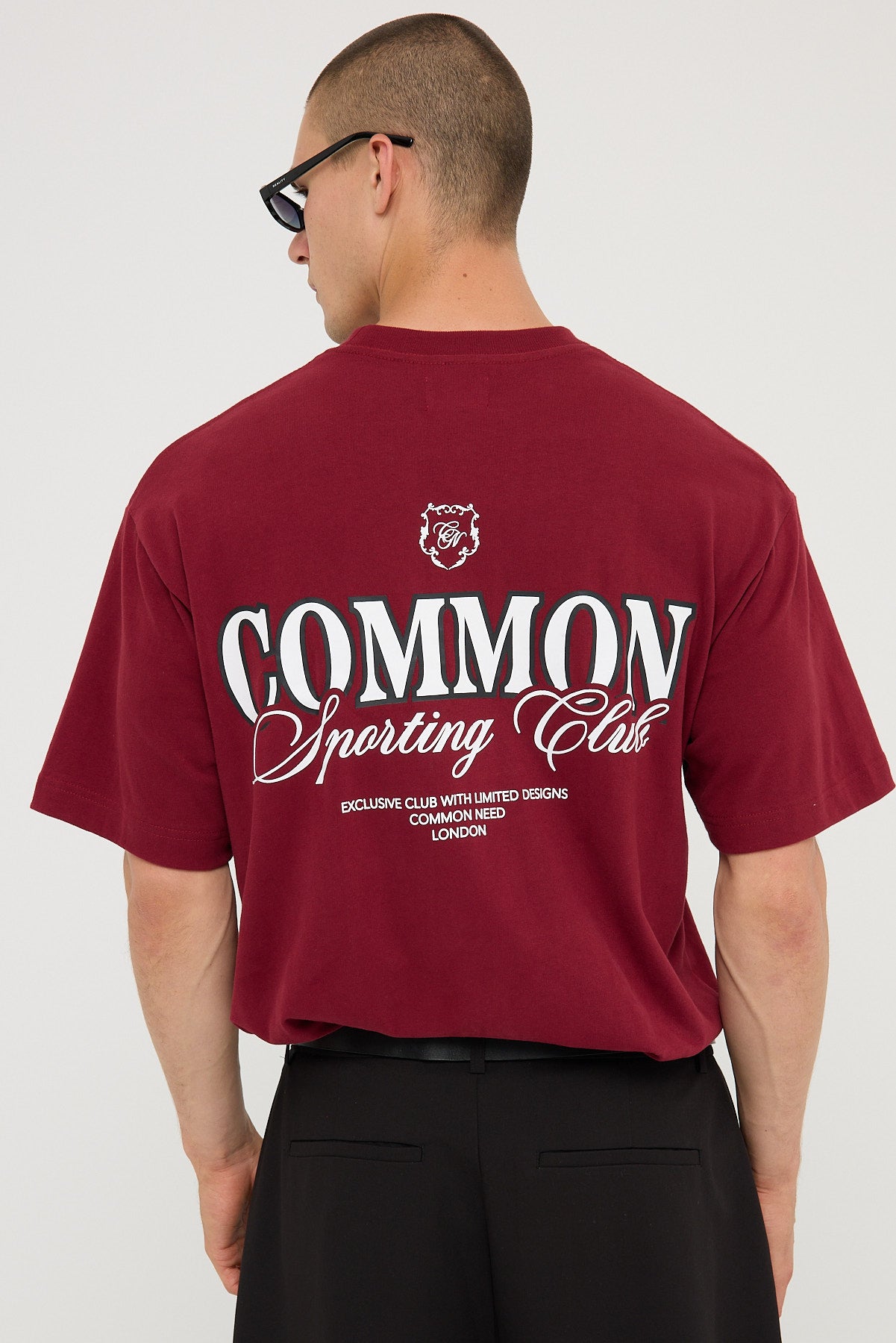 Common Need Sporting Brushed Easy Tee Burgundy