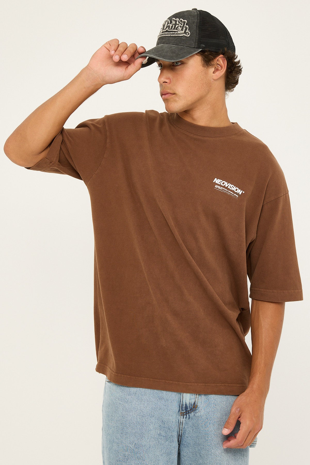 Neovision Nova Brushed Oversized Tee Washed Brown