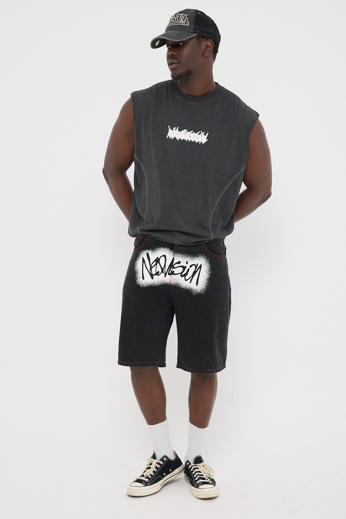 Neovision Radical Skyline Jort Washed Black/Red