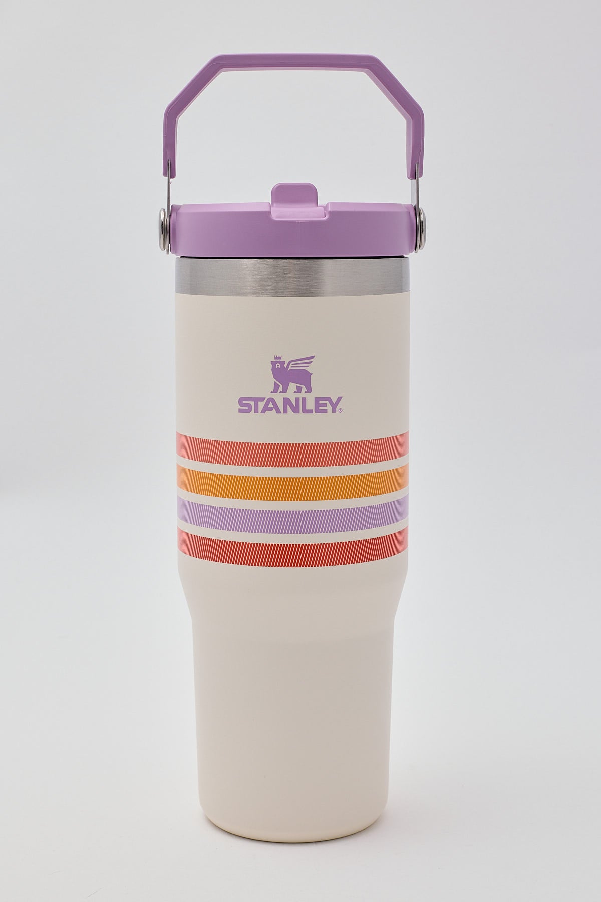 Stanley Varsity Iceflow Flipstraw Tumbler 30oz Cream/Lilac Stripe